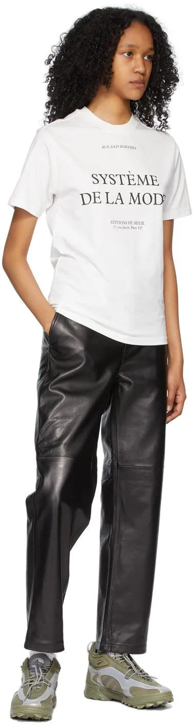 032c Black Leather Work Pants