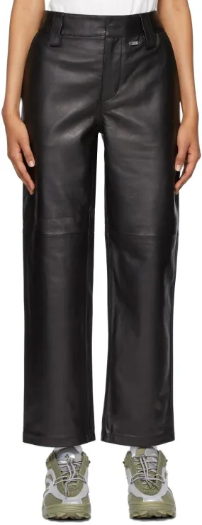 032c Black Leather Work Pants