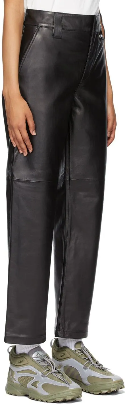 032c Black Leather Work Pants