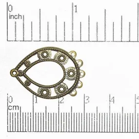 29mm x 20mm 5-to-1 Teardrop Chandelier Ear Wires - Made of Brass - Sold Individually - EW120