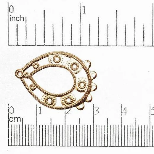29mm x 20mm 5-to-1 Teardrop Chandelier Ear Wires - Made of Brass - Sold Individually - EW120