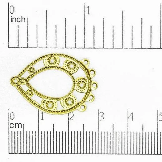 29mm x 20mm 5-to-1 Teardrop Chandelier Ear Wires - Made of Brass - Sold Individually - EW120