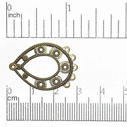 29mm x 20mm 5-to-1 Teardrop Chandelier Ear Wires - Made of Brass - Sold Individually - EW120