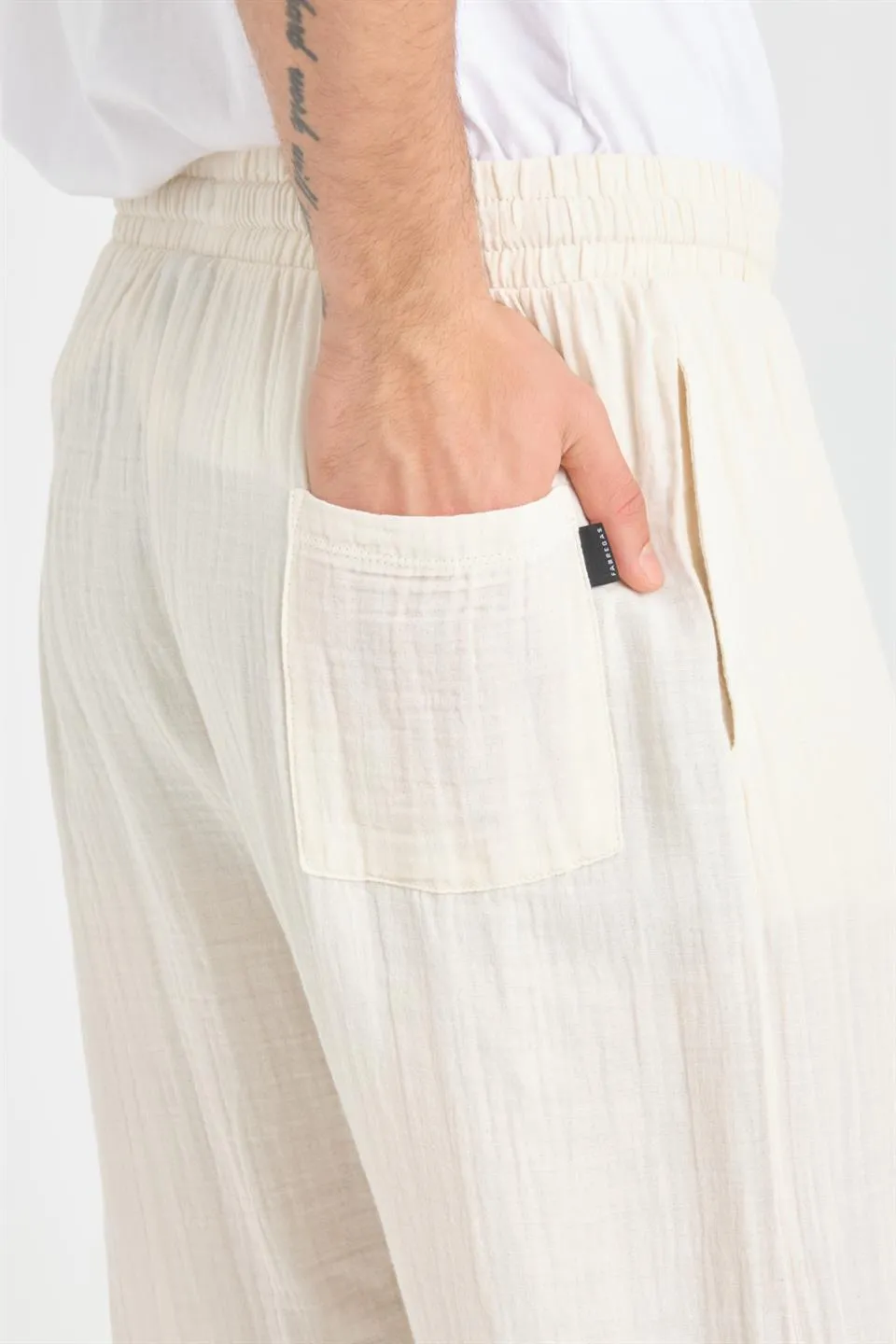 baggy kalip müslin kumaş pantolon