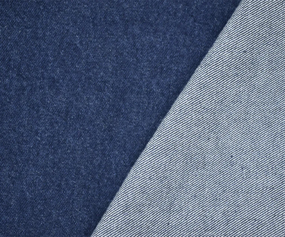 Blue Cotton 14 oz. Washed Denim Twill Woven Fabric