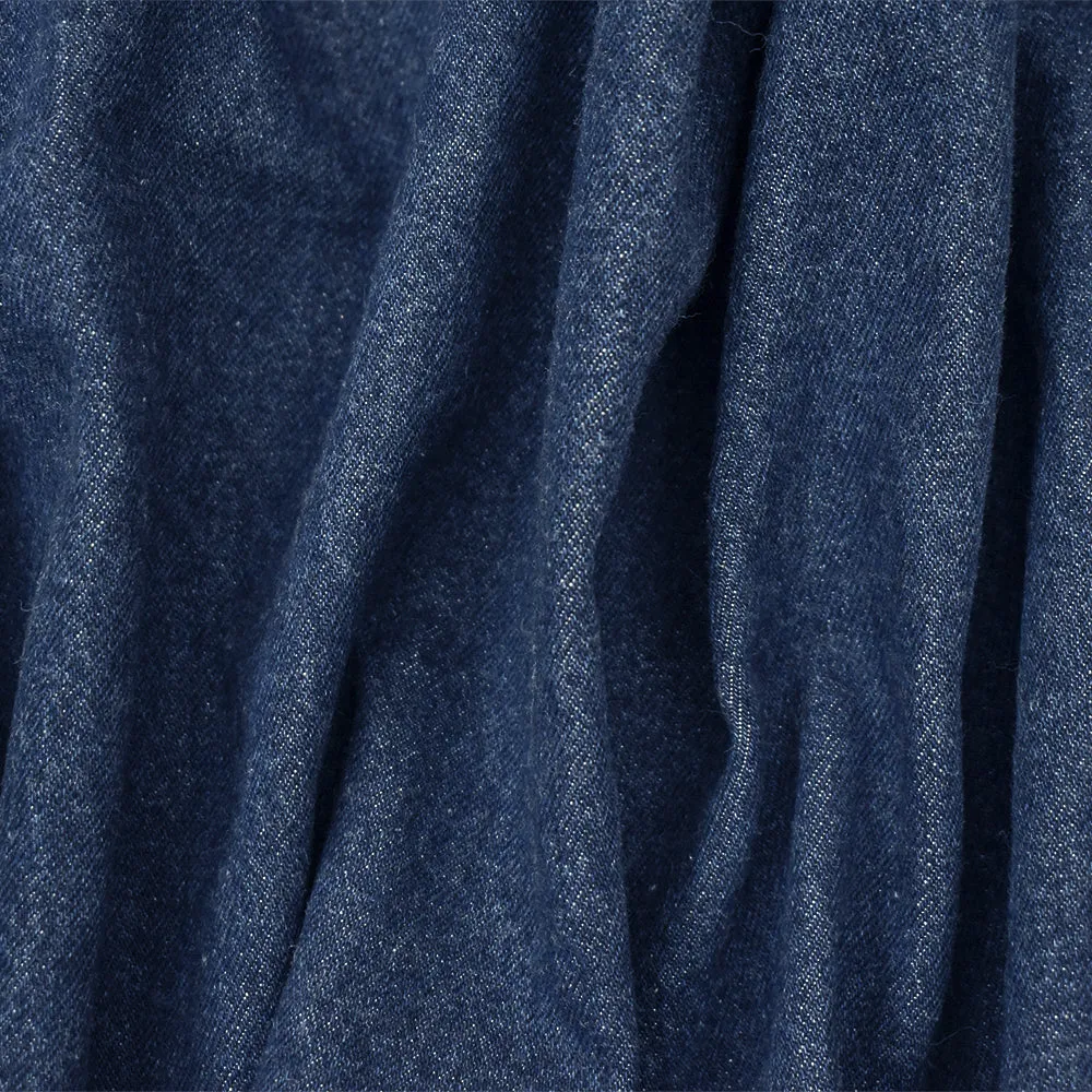 Blue Cotton 14 oz. Washed Denim Twill Woven Fabric