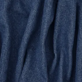 Blue Cotton 14 oz. Washed Denim Twill Woven Fabric