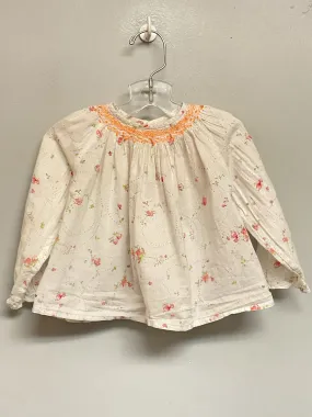 Bonpoint Size 18M White Floral Cotton Infant Girls Blouses & Tunics