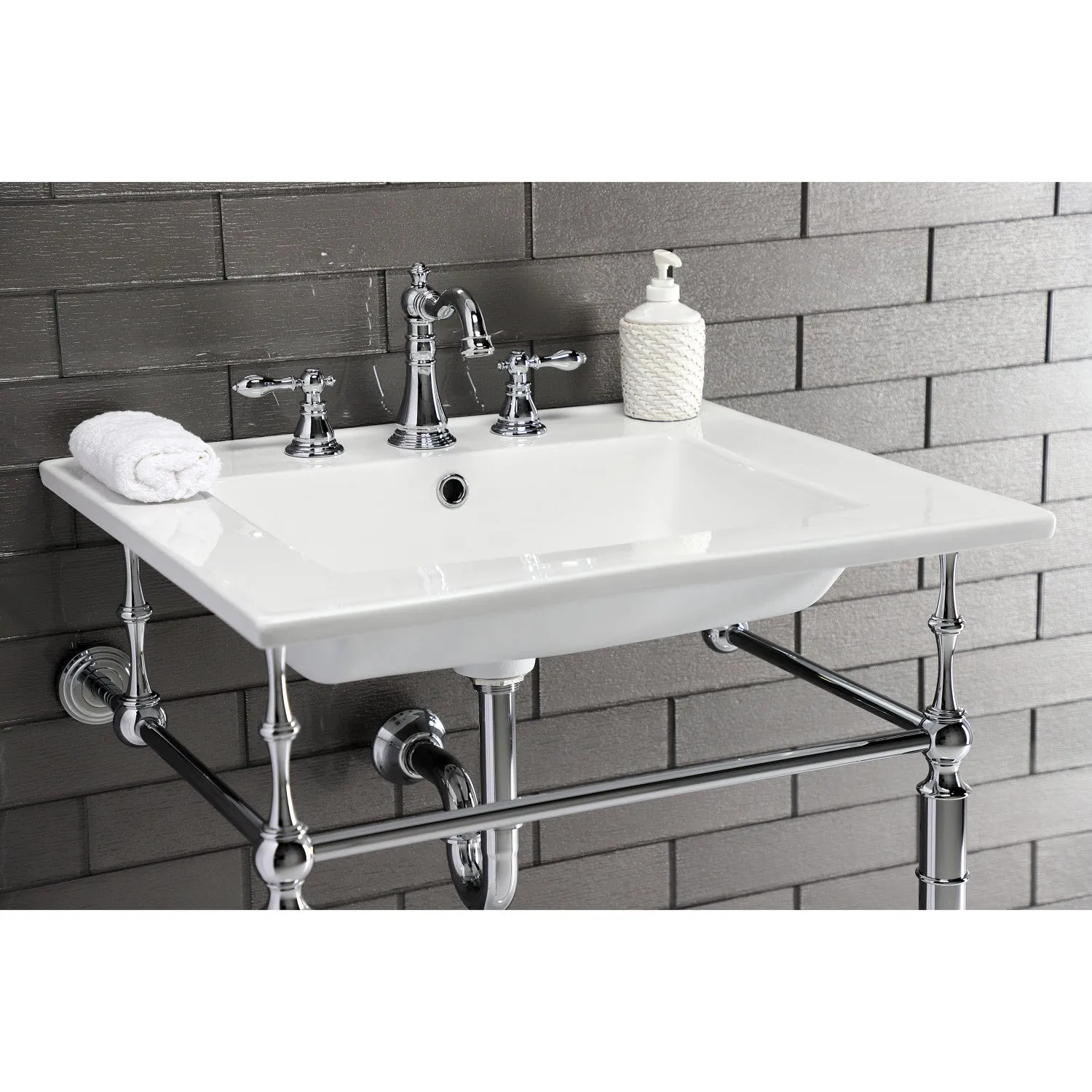 Continental LBT25227W38 25-Inch Ceramic Vanity Sink Top, White