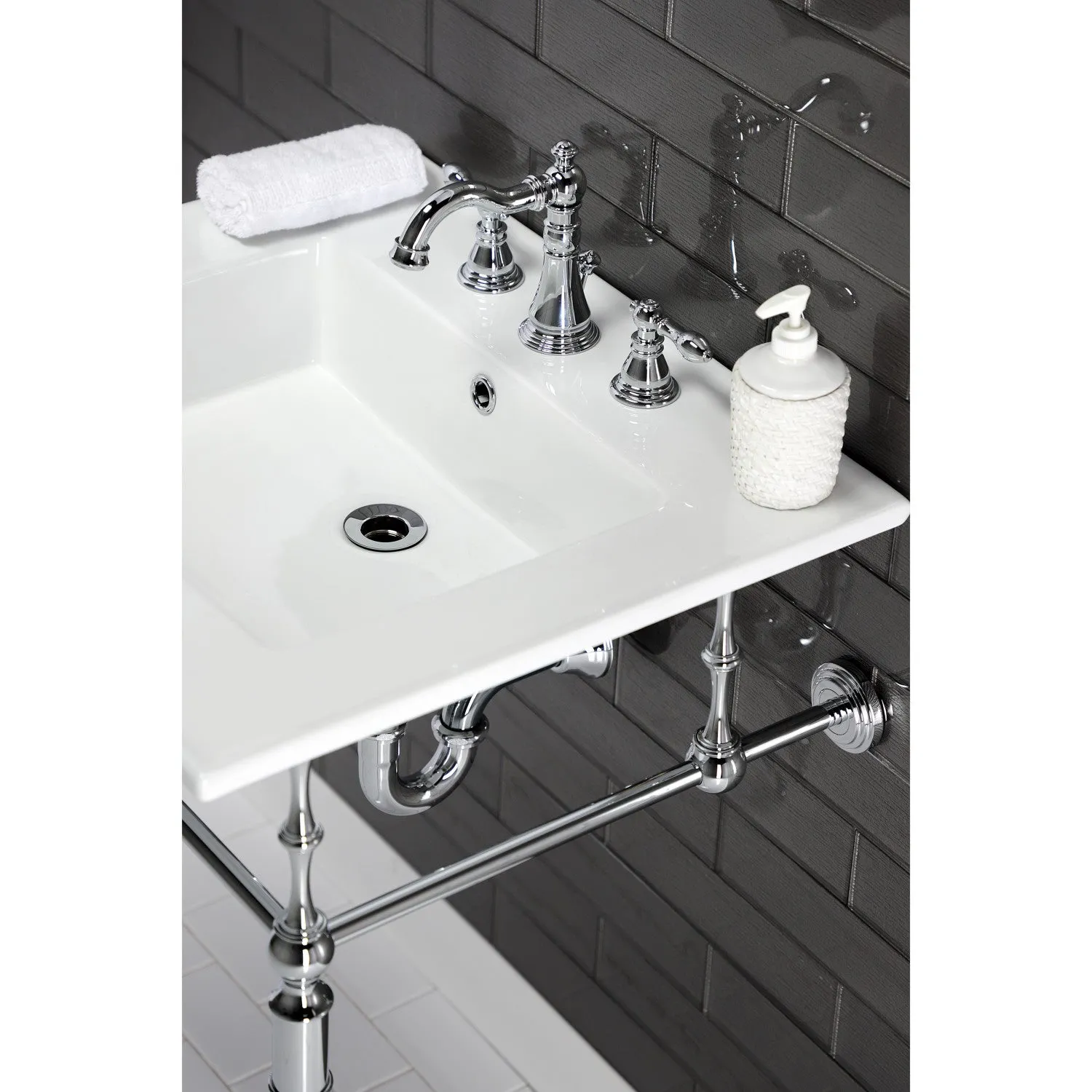 Continental LBT25227W38 25-Inch Ceramic Vanity Sink Top, White