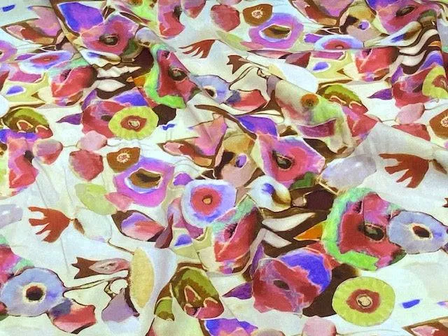 Digital Summer Viscose - Abstract Floral Art