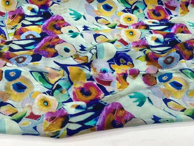Digital Summer Viscose - Abstract Floral Art