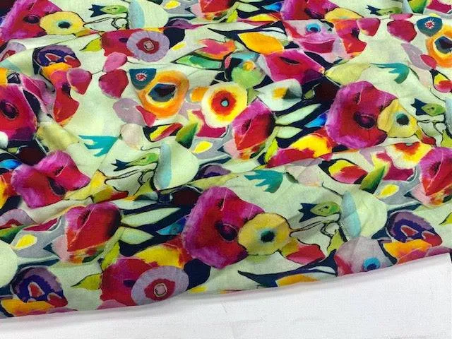 Digital Summer Viscose - Abstract Floral Art