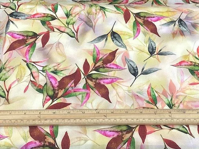 Digital Summer Viscose - Floating Leaves