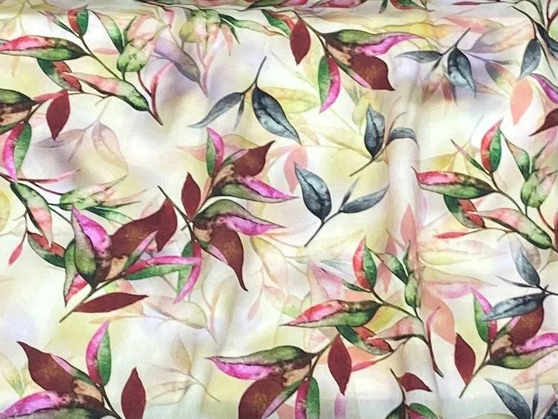 Digital Summer Viscose - Floating Leaves