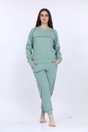 Fleece Winter Light Green Co-ord Set
