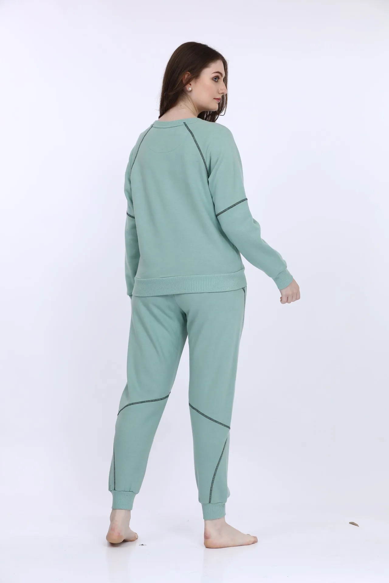 Fleece Winter Light Green Co-ord Set