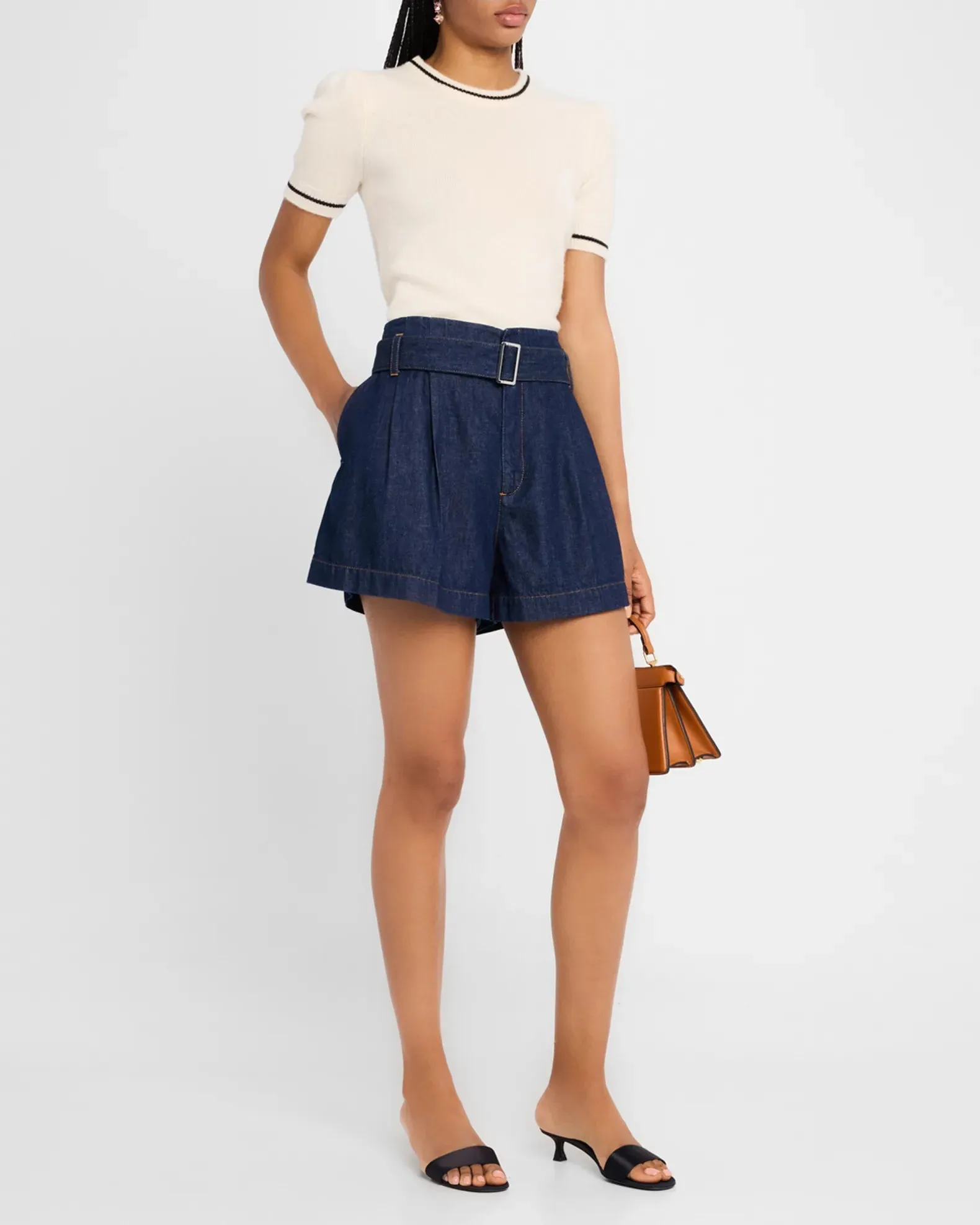 Frame The Cashmere Gathered Sweater in Cream