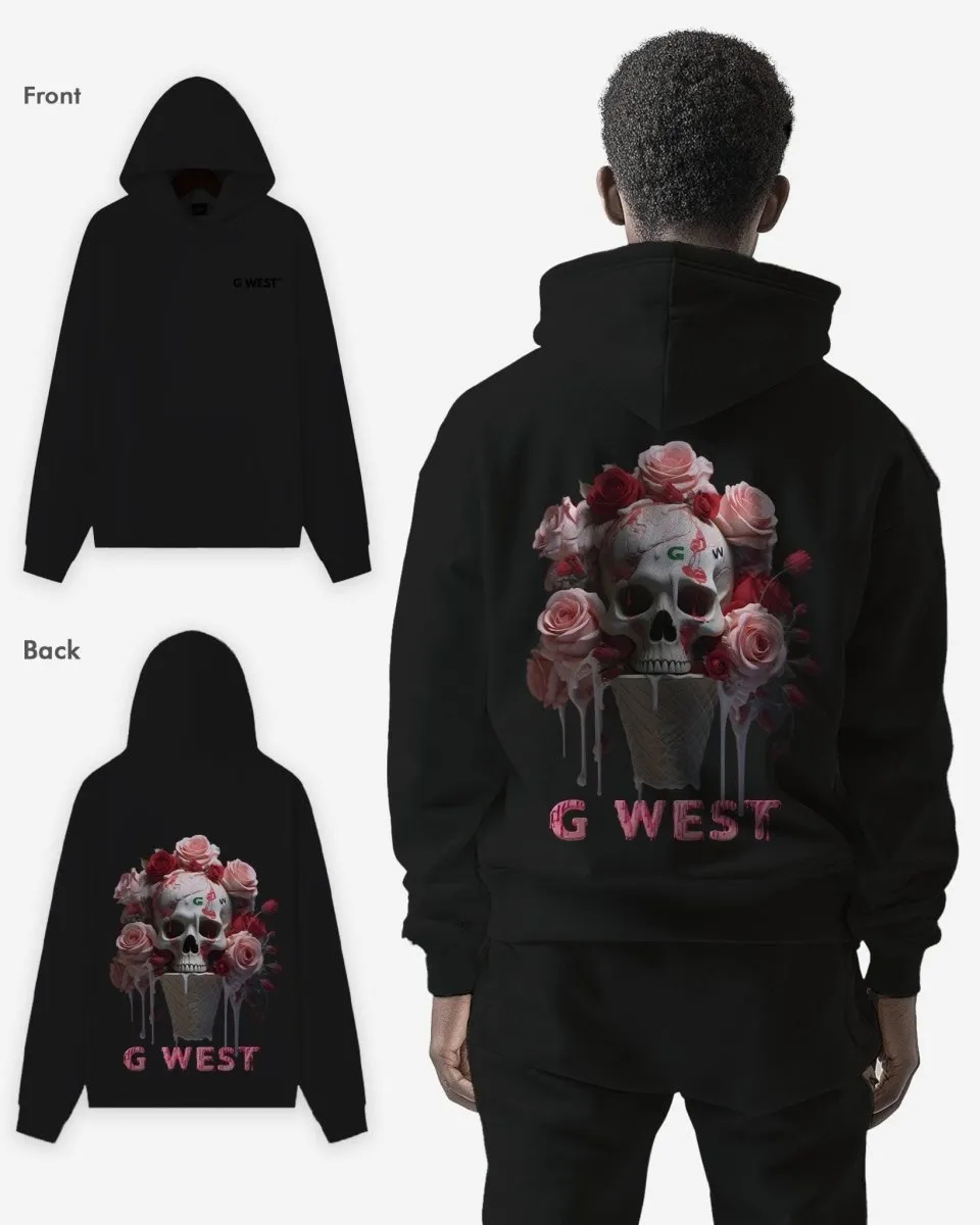 G West Ice Cream Skull Heavy Premium Oversized Hoodie
