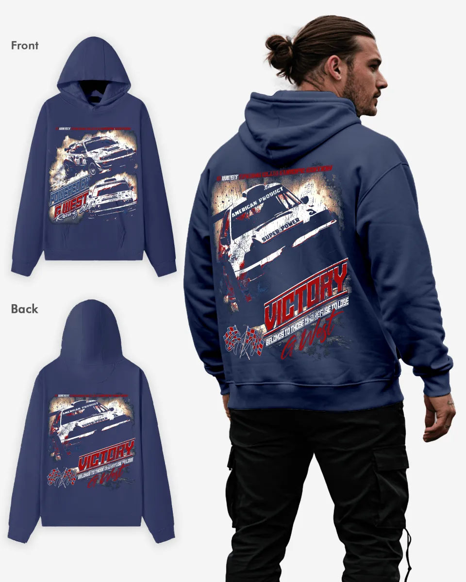 G West Racing Club Double Hit Black Hoodie Big and Tall