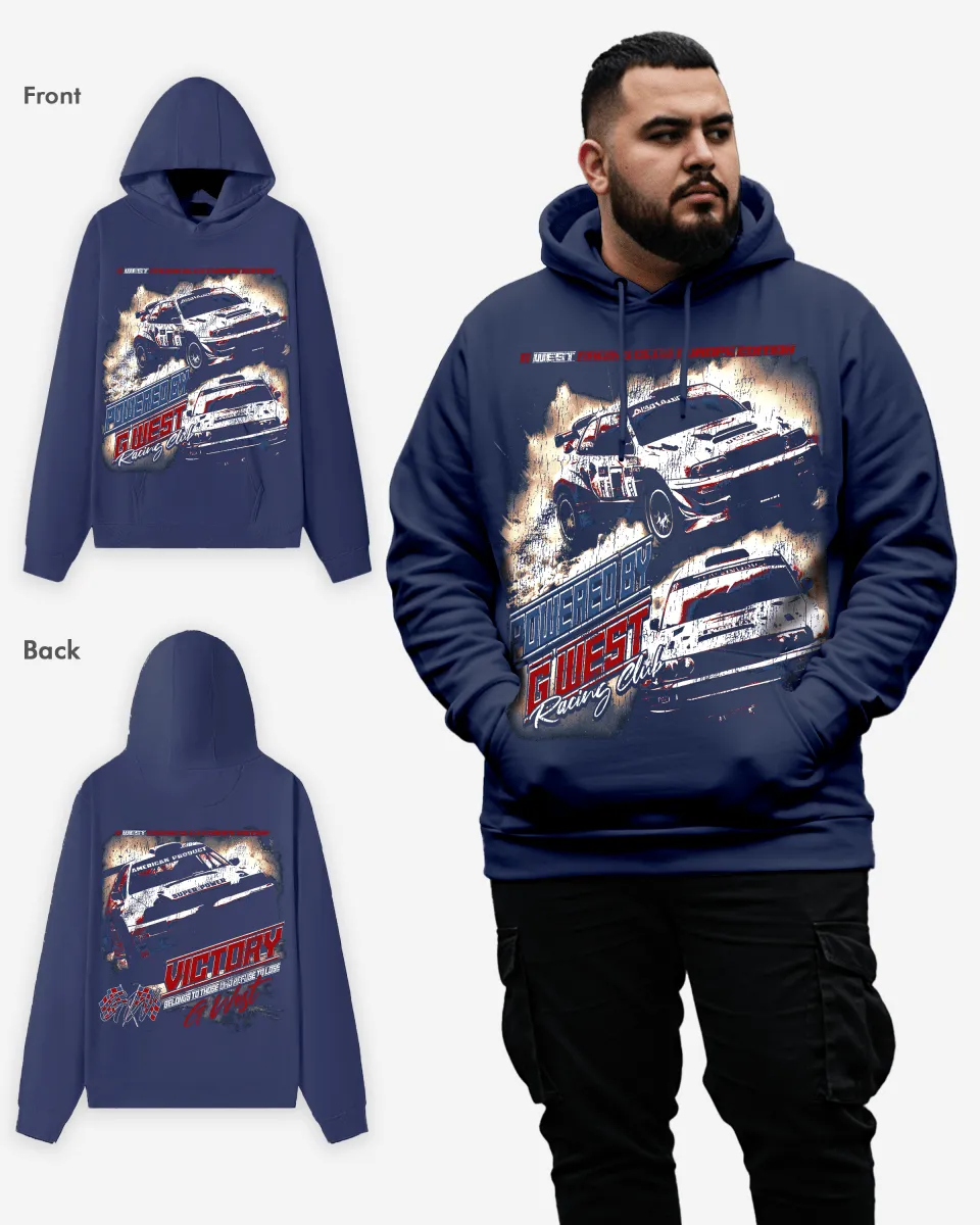 G West Racing Club Double Hit Black Hoodie Big and Tall