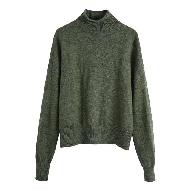 HIGH NECK KNIT SWEATER