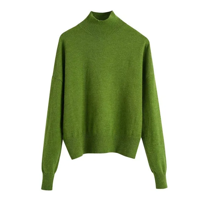 HIGH NECK KNIT SWEATER