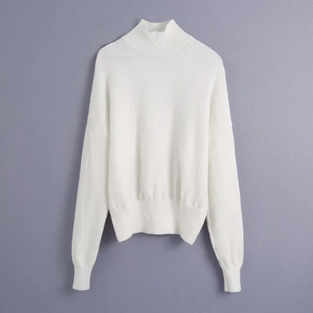 HIGH NECK KNIT SWEATER