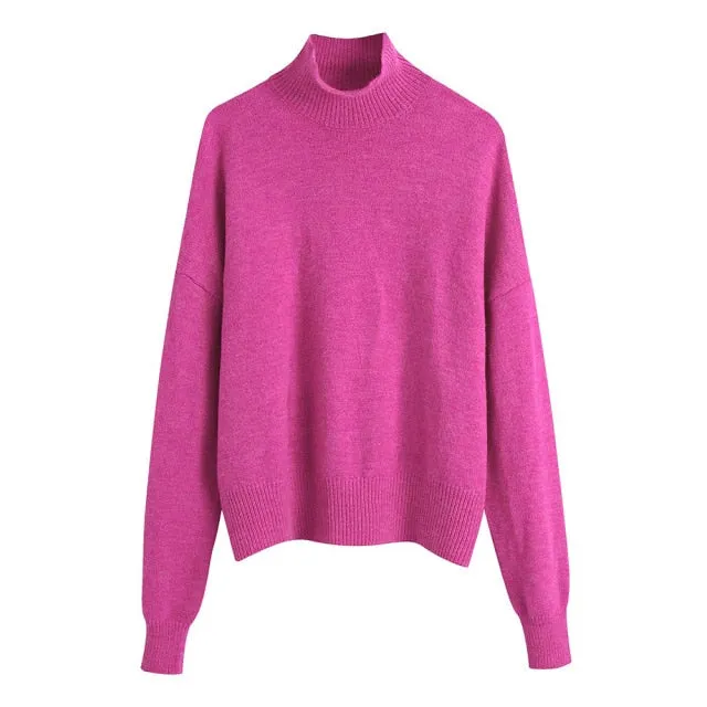HIGH NECK KNIT SWEATER