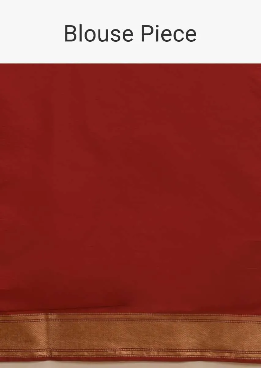 Honey Yellow Banarasi Saree In Silk With Brocade Woven Floral Jaal And Maroon Brocade Border Along With Unstitched Blouse Online - Kalki Fashion