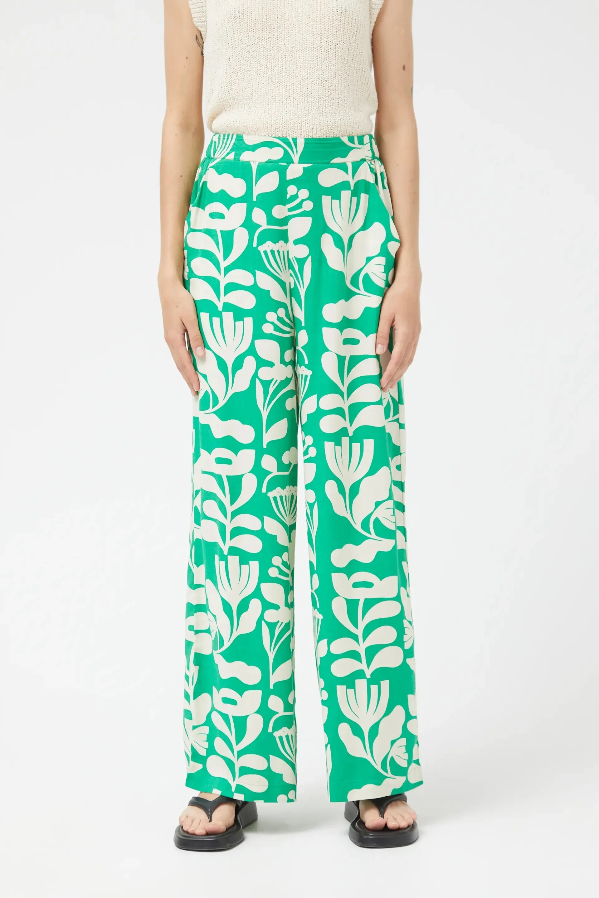 Hortencia floral straight pants