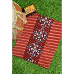 Madder Ajrakh Blouse with Embroidery