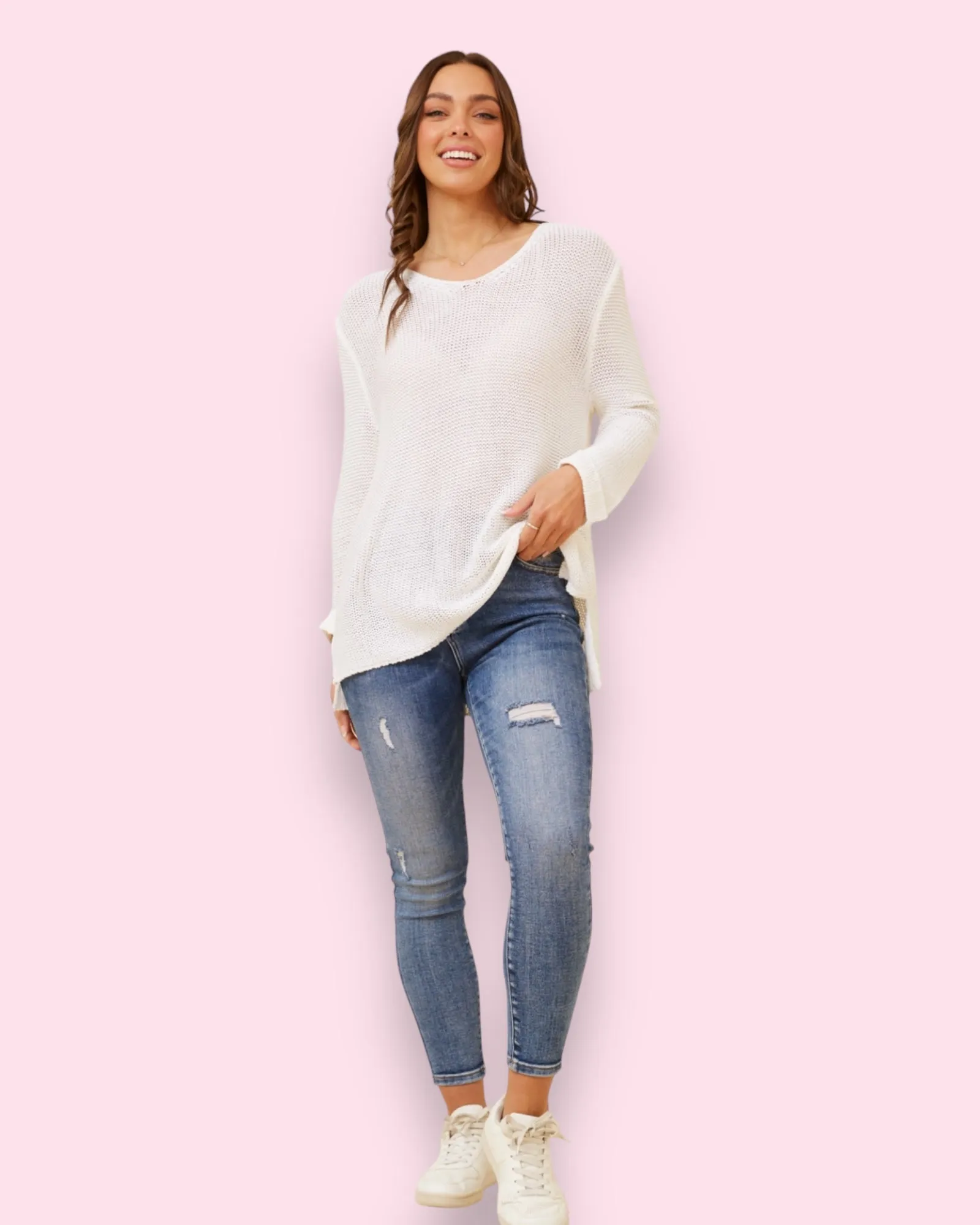 Maddie Knit - White