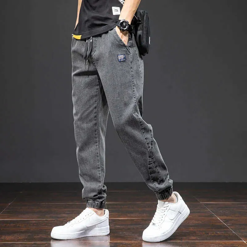 Men's Denim Jogger Pants: Relaxed Fit Streetwear