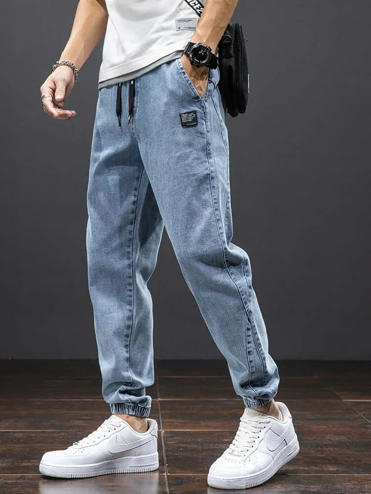 Men's Denim Jogger Pants: Relaxed Fit Streetwear