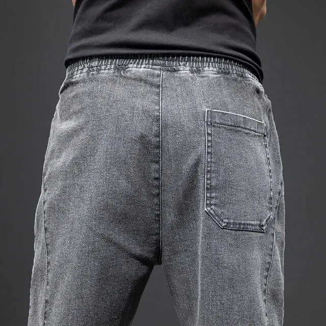 Men's Denim Jogger Pants: Relaxed Fit Streetwear