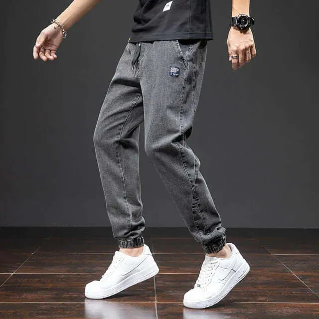 Men's Denim Jogger Pants: Relaxed Fit Streetwear