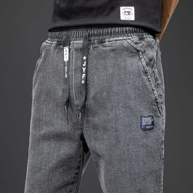 Men's Denim Jogger Pants: Relaxed Fit Streetwear