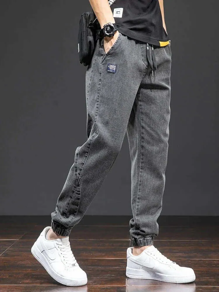 Men's Denim Jogger Pants: Relaxed Fit Streetwear