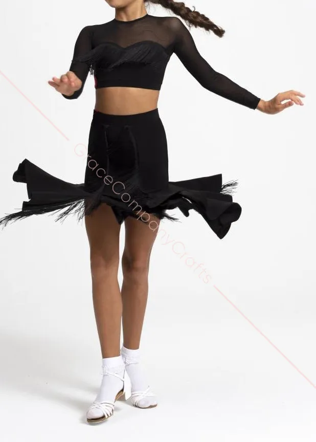 Mesh Fringed Short Top