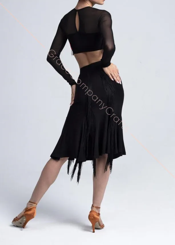 Mesh Fringed Short Top