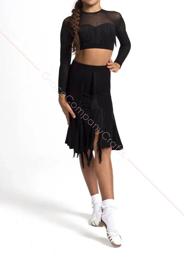Mesh Fringed Short Top