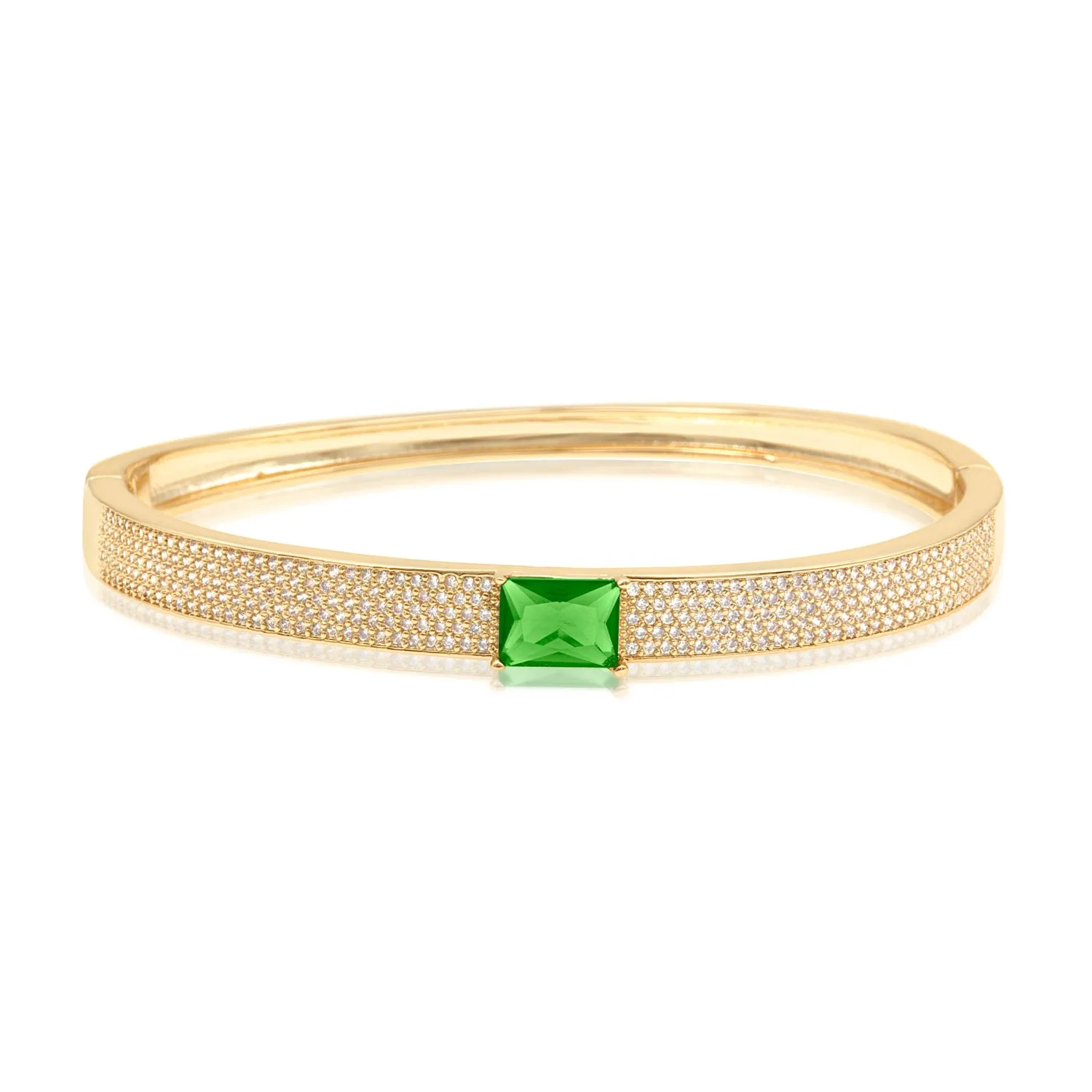 Pave Bangle with Center Stone