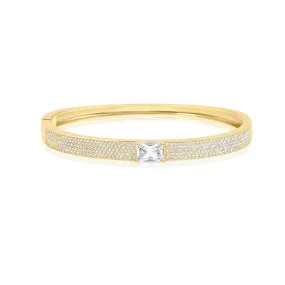 Pave Bangle with Center Stone