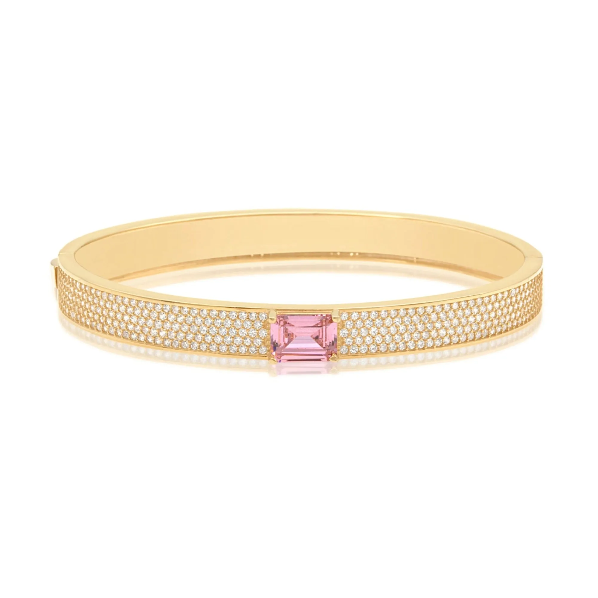 Pave Bangle with Center Stone