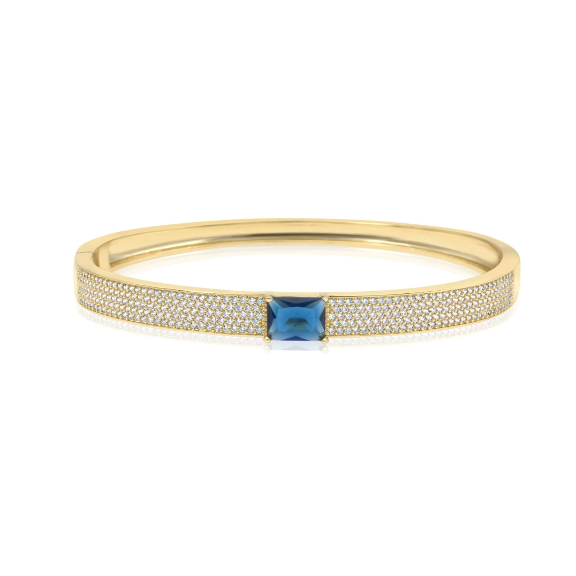Pave Bangle with Center Stone