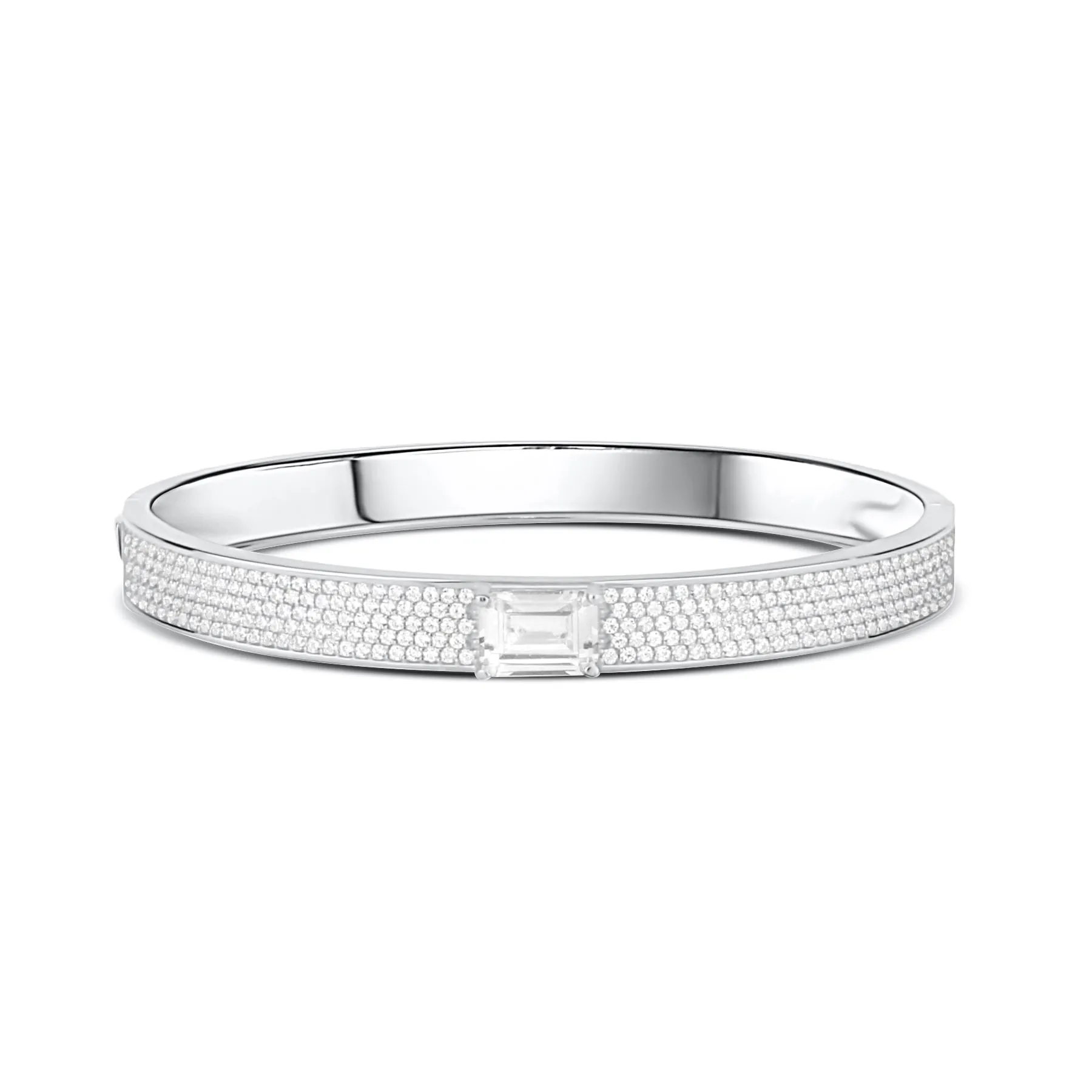 Pave Bangle with Center Stone