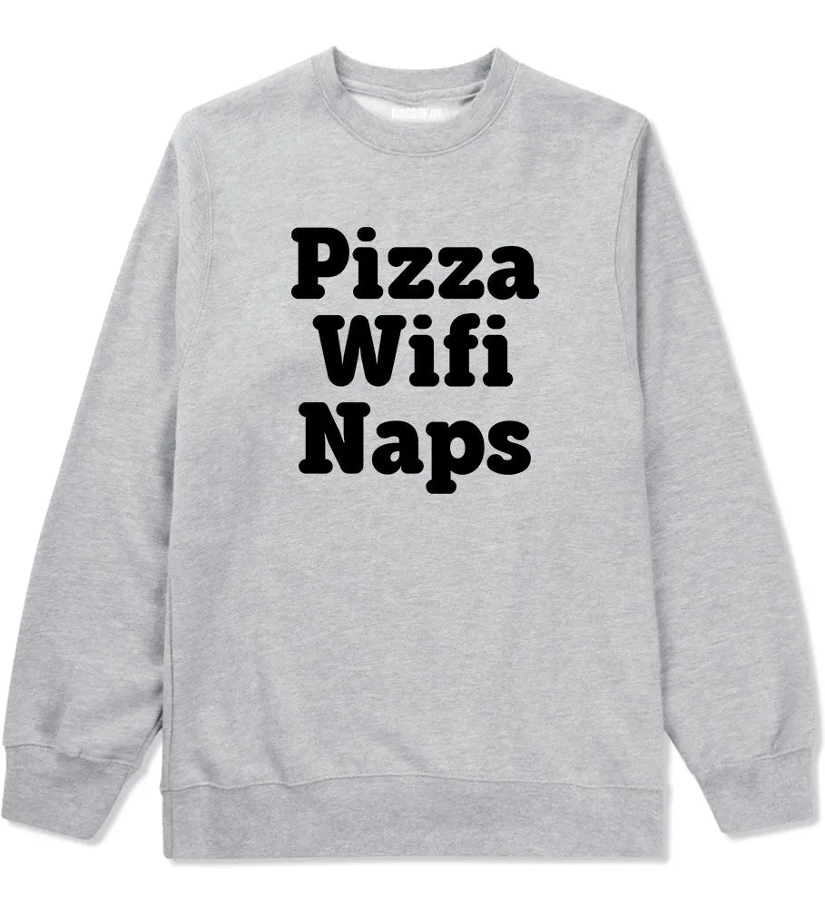 Pizza Wifi Naps Crewneck Sweatshirt