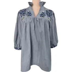 PRE-ORDER Faded Denim Bluebonnet Tailgater Blouse (shipping mid-June)