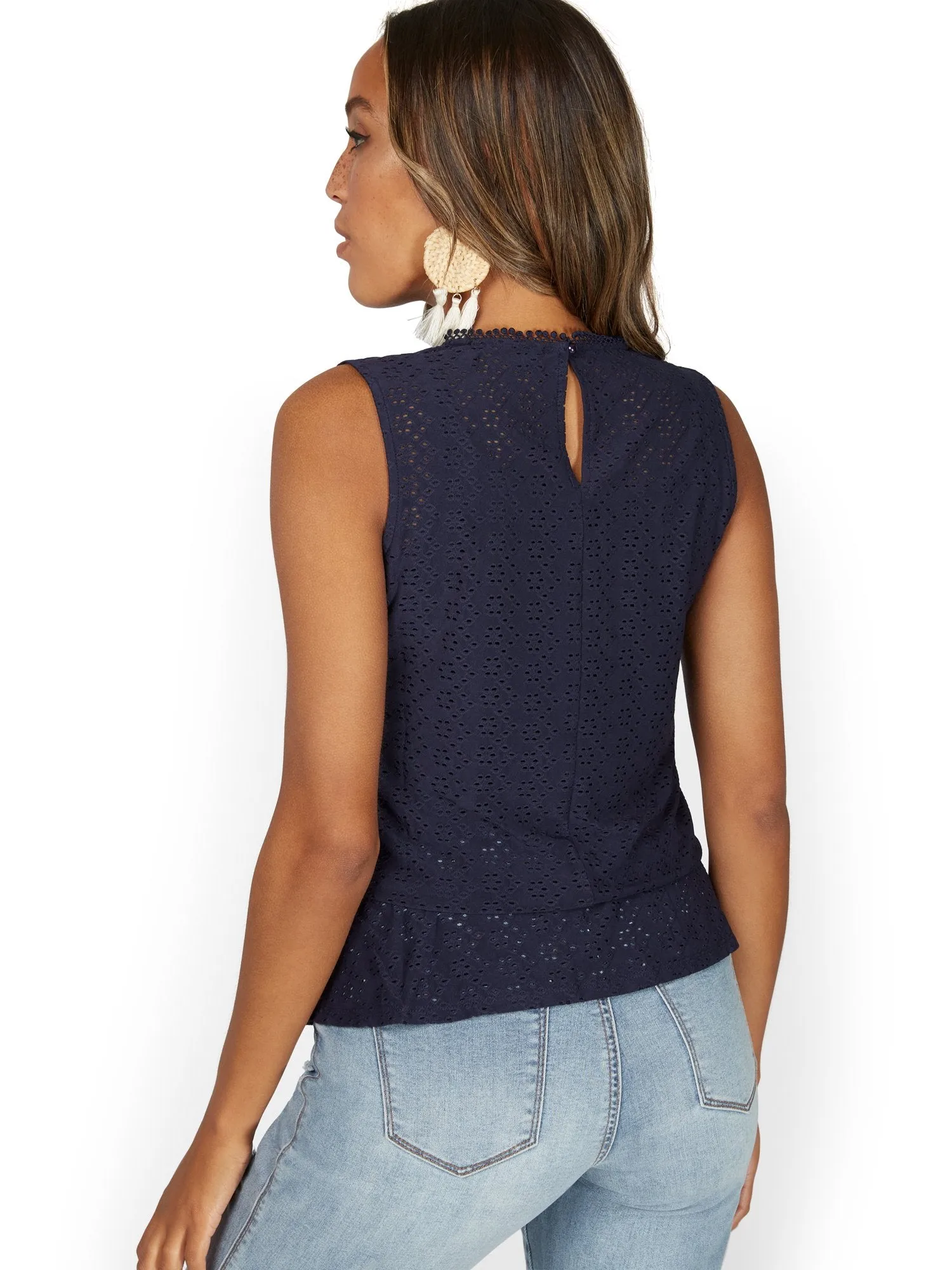 Ruffle Eyelet Top - Lily & Cali